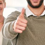 A thumbs up for great teamwork.